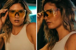 Future Tech Sunglasses: Vapor Clear Frame Hi-Vis Yellow Lens Z87+ -SUNGLASSES Store HIVISYELLOW CLEAR 2