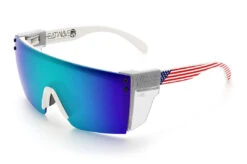 Lazer Face Sunglasses: WHITE FRAME Stars & Stripes USA Z87 -SUNGLASSES Store Stars Stripes USA White Angle Clear