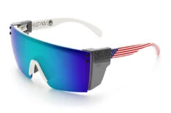 Lazer Face Sunglasses: WHITE FRAME Stars & Stripes USA Z87 -SUNGLASSES Store Stars Stripes USA White Angle Smoke